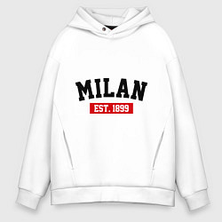 Толстовка оверсайз мужская FC Milan Est. 1899, цвет: белый