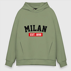 Толстовка оверсайз мужская FC Milan Est. 1899, цвет: авокадо