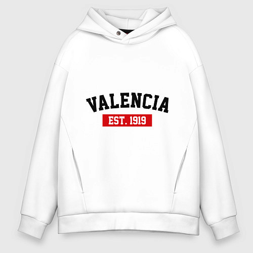 Мужское худи оверсайз FC Valencia Est. 1919 / Белый – фото 1