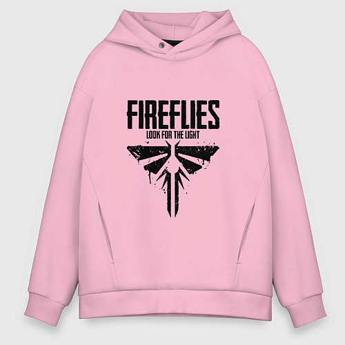 Мужское худи оверсайз Fireflies: Look for the Light / Светло-розовый – фото 1
