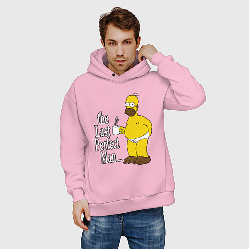 Мужское худи оверсайз The Last Perfect Man / Светло-розовый – фото 3