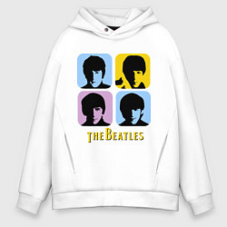Толстовка оверсайз мужская The Beatles: pop-art, цвет: белый
