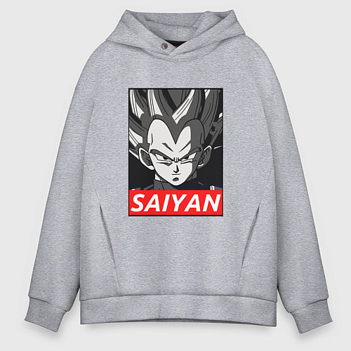 Мужское худи оверсайз SAIYAN OBEY / Меланж – фото 1