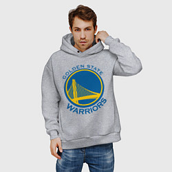 Толстовка оверсайз мужская Golden state Warriors, цвет: меланж — фото 2