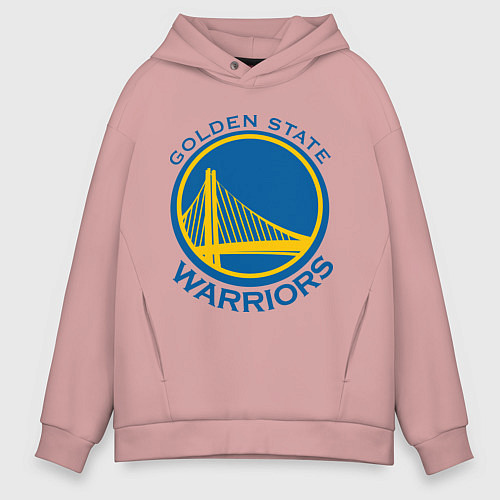 Мужское худи оверсайз Golden state Warriors / Пыльно-розовый – фото 1