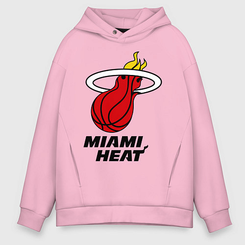 Мужское худи оверсайз Miami Heat-logo / Светло-розовый – фото 1