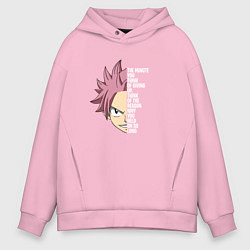 Толстовка оверсайз мужская Natsu Quote, цвет: светло-розовый