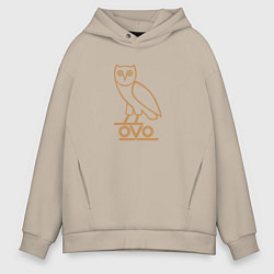 Толстовка оверсайз мужская OVO Owl, цвет: миндальный