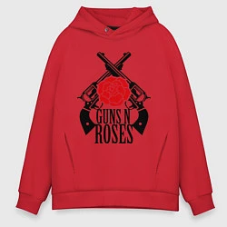 Толстовка оверсайз мужская Guns n Roses: guns, цвет: красный
