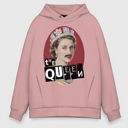 Толстовка оверсайз мужская The Queen, цвет: пыльно-розовый