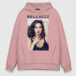 Толстовка оверсайз мужская Monica Bellucci: Red lips, цвет: пыльно-розовый