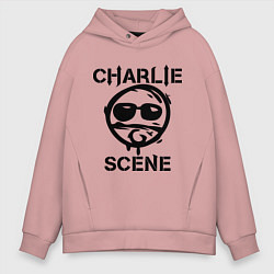Толстовка оверсайз мужская HU: Charlie Scene цвета пыльно-розовый — фото 1