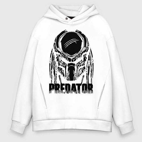 Мужское худи оверсайз Predator Mask / Белый – фото 1