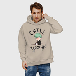 Толстовка оверсайз мужская Chill Yoongi, цвет: миндальный — фото 2