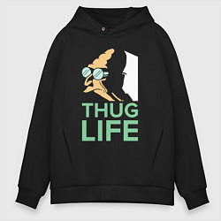 Толстовка оверсайз мужская Zoidberg: Thug Life, цвет: черный