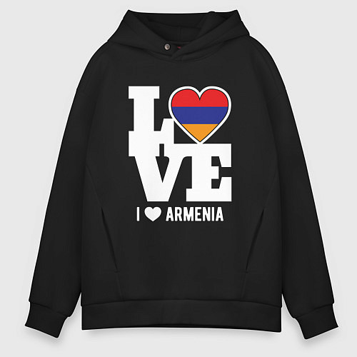 Мужское худи оверсайз Love Armenia / Черный – фото 1