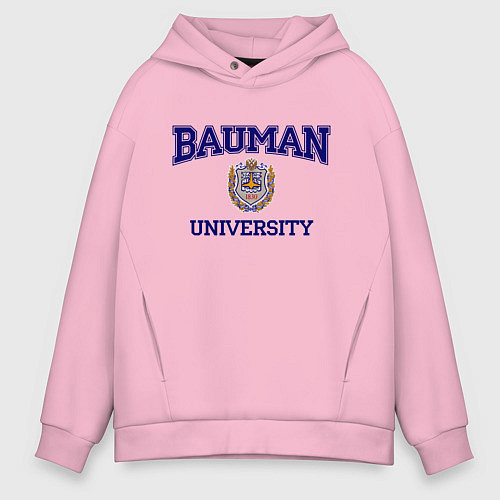 Мужское худи оверсайз BAUMAN University / Светло-розовый – фото 1