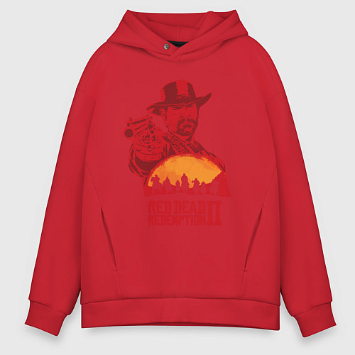 Мужское худи оверсайз Red Dead Redemption 2 / Красный – фото 1