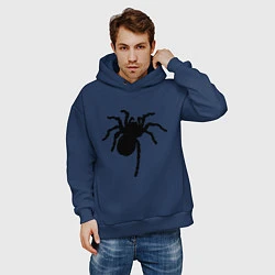 Толстовка оверсайз мужская Черный паук, цвет: тёмно-синий — фото 2