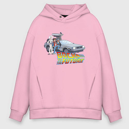 Мужское худи оверсайз Back to the future / Светло-розовый – фото 1