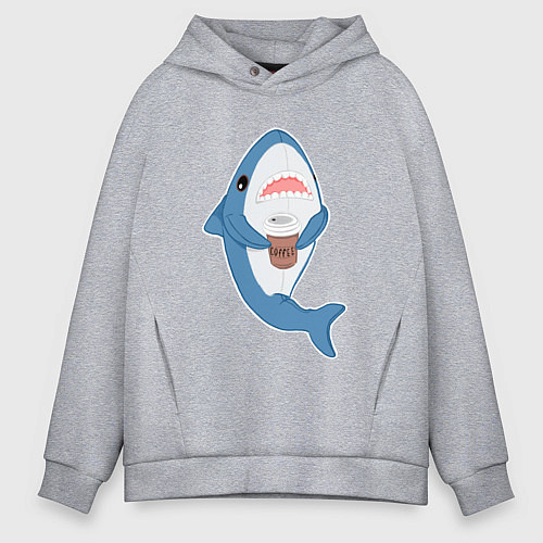 Мужское худи оверсайз Hype Shark / Меланж – фото 1