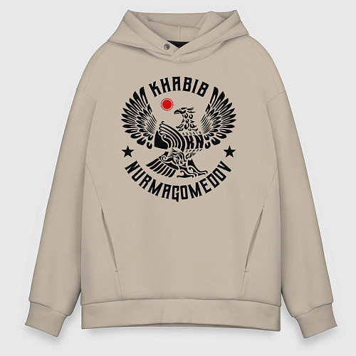 Мужское худи оверсайз Хабиб Нурмагомедов / Миндальный – фото 1