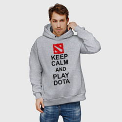 Толстовка оверсайз мужская Keep Calm & Play Dota, цвет: меланж — фото 2