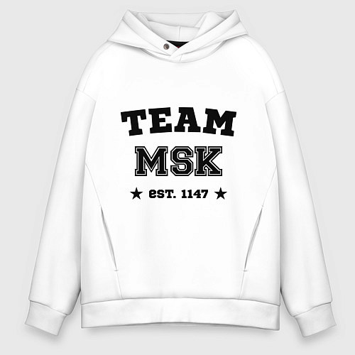 Мужское худи оверсайз Team MSK est. 1147 / Белый – фото 1