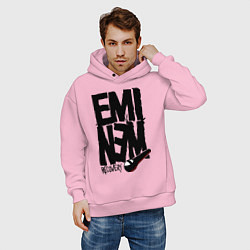 Толстовка оверсайз мужская Eminem recovery, цвет: светло-розовый — фото 2