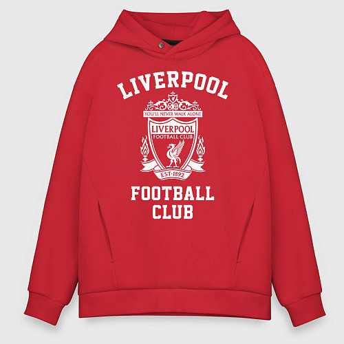 Мужское худи оверсайз Liverpool: Football Club / Красный – фото 1