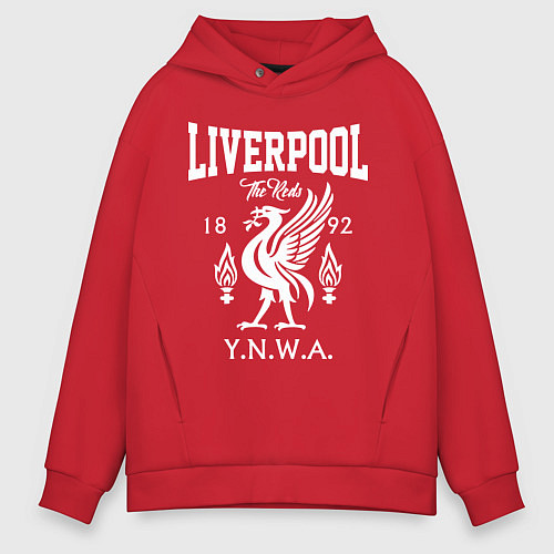 Мужское худи оверсайз Liverpool YNWA / Красный – фото 1