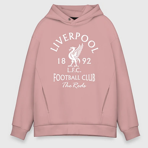 Мужское худи оверсайз Liverpool: Football Club / Пыльно-розовый – фото 1