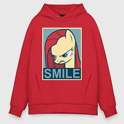 Толстовка оверсайз мужская MLP: Smile, цвет: красный