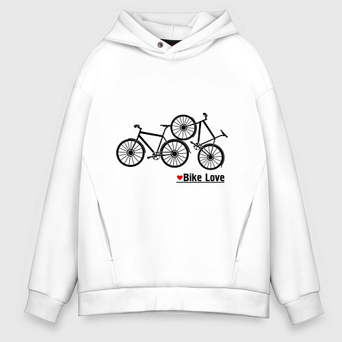 Мужское худи оверсайз Bike Love / Белый – фото 1