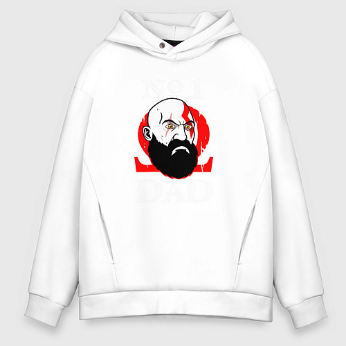 Мужское худи оверсайз Dad Kratos / Белый – фото 1
