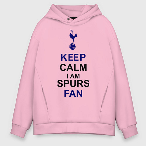 Мужское худи оверсайз Keep Calm & Spurs fan / Светло-розовый – фото 1