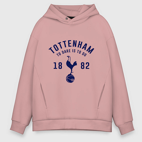 Мужское худи оверсайз FC Tottenham 1882 / Пыльно-розовый – фото 1