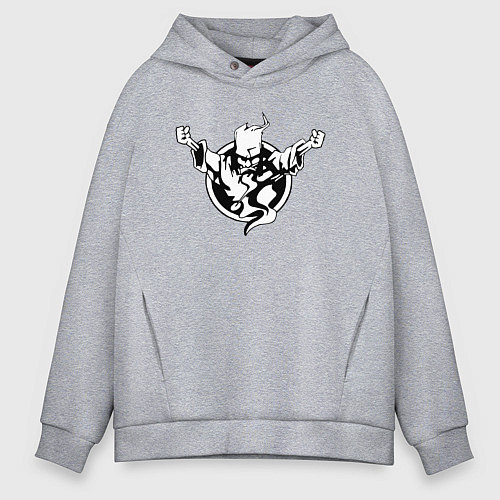 Мужское худи оверсайз Thunderdome logo / Меланж – фото 1