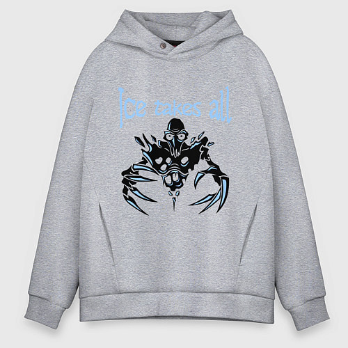 Мужское худи оверсайз Ice Takes All / Меланж – фото 1