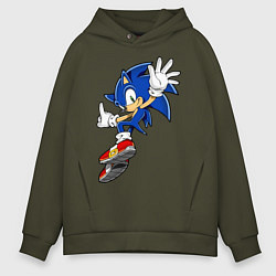 Толстовка оверсайз мужская Sonic, цвет: хаки
