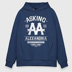 Толстовка оверсайз мужская Asking Alexandria: England, цвет: тёмно-синий