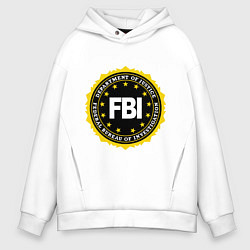 Толстовка оверсайз мужская FBI Departament, цвет: белый