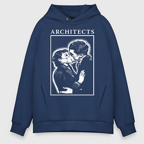Мужское худи оверсайз Architects: Love / Тёмно-синий – фото 1