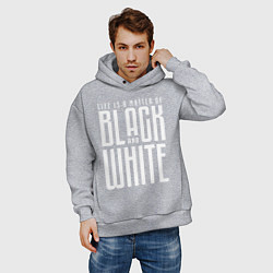 Толстовка оверсайз мужская Juventus: Black & White, цвет: меланж — фото 2