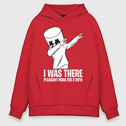 Толстовка оверсайз мужская Marshmello: I was there, цвет: красный
