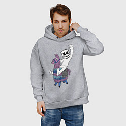 Толстовка оверсайз мужская Marshmello x Llama, цвет: меланж — фото 2