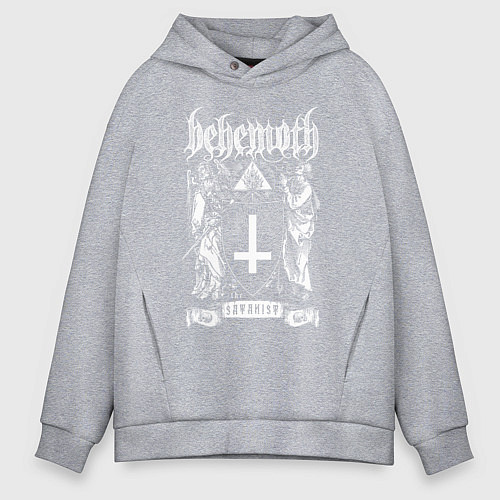 Мужское худи оверсайз Behemoth: Satanist / Меланж – фото 1
