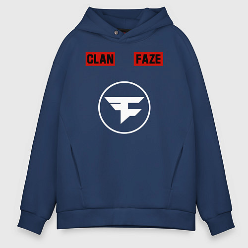 Мужское худи оверсайз FAZE CLAN / Тёмно-синий – фото 1