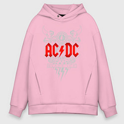Толстовка оверсайз мужская AC/DC: Black Ice, цвет: светло-розовый