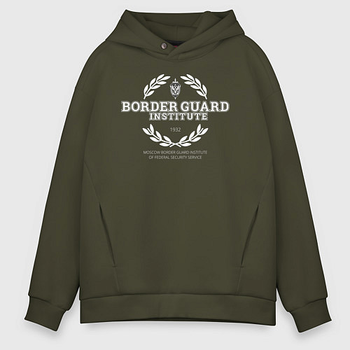 Мужское худи оверсайз Border Guard Institute / Хаки – фото 1